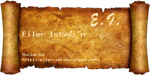 Eiler István névjegykártya